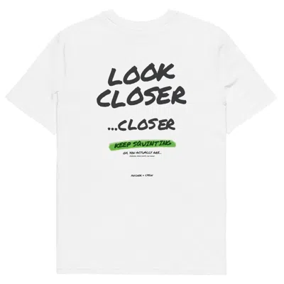 Anchor & Crew White Small Print Annotations Organic Cotton T-shirt - Men