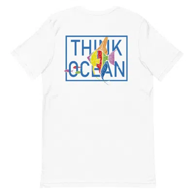 Anchor & Crew White Think Ocean Fish Fluorescence Cotton Embroidered T-shirt - Men