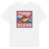 Anchor & Crew White Think Ocean Fish Pixel Art Organic Cotton T-shirt - Women In White