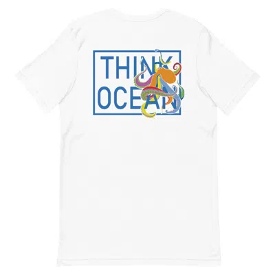 Anchor & Crew White Think Ocean Octopus Fluorescence Cotton Embroidered T-shirt - Women