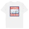 Anchor & Crew White Think Ocean Polar Bear Pixel Art Organic Cotton T-shirt - Women In White