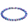 Anchor & Crew Women's Blue Alice Silver & Freshwater Shell Skinny Bracelet In Blue