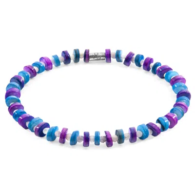 Anchor & Crew Women's Blue Alice Silver & Freshwater Shell Skinny Bracelet
