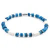 Anchor & Crew Women's Blue Maisie Silver & Freshwater Shell Skinny Bracelet In Blue