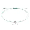 Anchor & Crew Women's Blue Turquoise Think Ocean Mini Whale Silver & Rope Macrame Bracelet