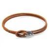 Anchor & Crew Women's Brown / Silver Light Brown Orla Silver & Nappa Leather Bracelet In Multi