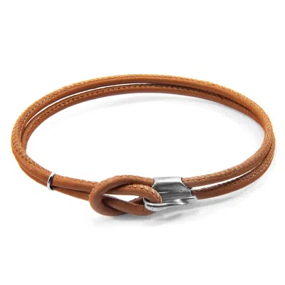 Anchor & Crew Women's Brown / Silver Light Brown Orla Silver & Nappa Leather Bracelet In Multi