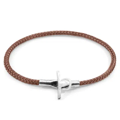Anchor & Crew Women's Copper Pink Cambridge Silver & Rope Bracelet