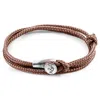 Anchor & Crew Women's Copper Pink Dundee Silver & Rope Bracelet In Pink
