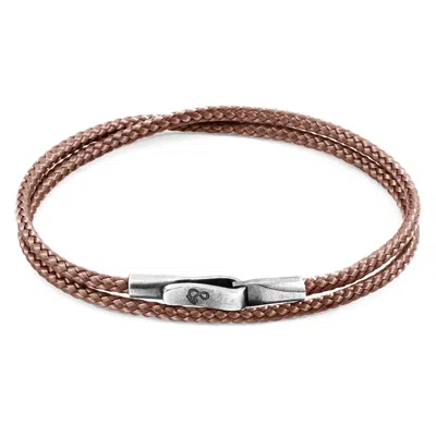 Anchor & Crew Women's Copper Pink Liverpool Silver & Rope Bracelet