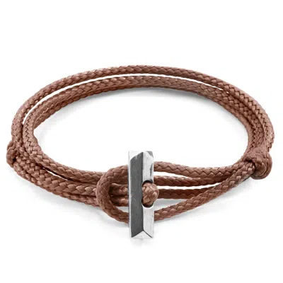 Anchor & Crew Women's Copper Pink Oxford Silver & Rope Bracelet