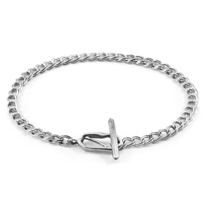 Anchor & Crew Women's Florence Twist Silver Chain T-bar Bracelet