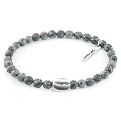 Anchor & Crew Women's Grey Jasper Gustatory Coffee Bean Silver & Stone Bracelet In Gray
