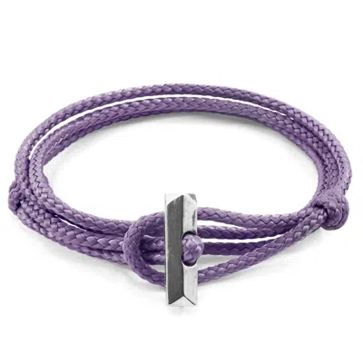 Anchor & Crew Women's Lilac Purple Oxford Silver & Rope Bracelet