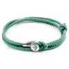 Anchor & Crew Women's Mint Green Dundee Silver & Rope Bracelet In Green