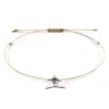 Anchor & Crew Women's Neutrals Sand Brown Think Ocean Mini Whale Silver & Rope Macrame Bracelet