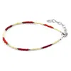 Anchor & Crew Women's Red / Silver Red - Off White Zoey Silver & Miyoko Glass Bracelet In Multi