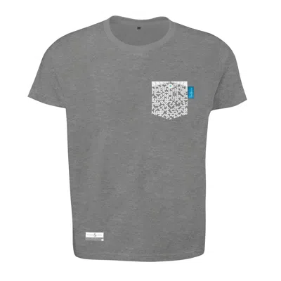 Anchor & Crew Athletic Grey Digit Print Organic Cotton T-shirt Mens In Gray