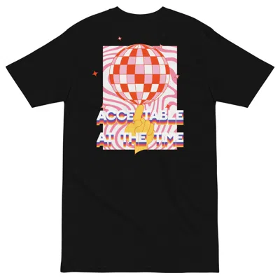 Anchor & Crew Black Acceptable At The Time Disco! Cotton Embroidered Oversized T-shirt - Men