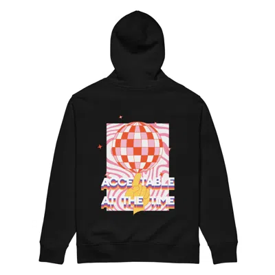 Anchor & Crew Black Acceptable At The Time Disco! Organic Cotton Embroidered Heavyweight Hoodie - Women
