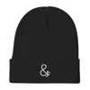 Anchor & Crew Black Ampersand Signature Cotton Blend Embroidered Beanie - Men In Black