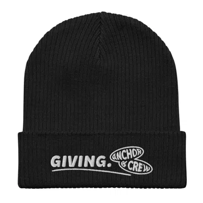 Anchor & Crew Black Giving Gen. Organic Cotton Embroidered Beanie - Women