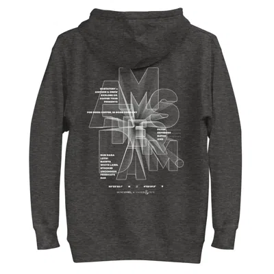 Anchor & Crew Black / Grey Charcoal Heather Gustatory Amsterdam Coffee Scene Cotton Blend Embroidered Hoodie - Men In Black/grey