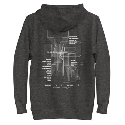 Anchor & Crew Black / Grey Charcoal Heather Gustatory Tokyo Coffee Scene Cotton Blend Embroidered Hoodie - Women In Black/grey