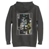 Anchor & Crew Black / Grey Charcoal Heather Two Japan Gurafiku Cotton Blend Hoodie - Women In Black/grey