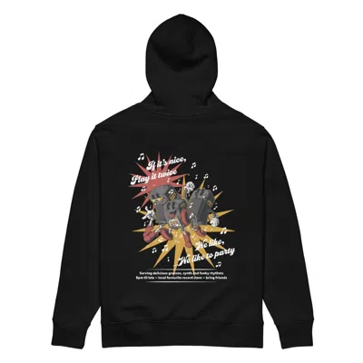 Anchor & Crew Black If It's Nice Play It Twice Disco! Organic Cotton Embroidered Heavyweight Hoodie - Women