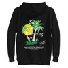 Anchor & Crew Black Palm Tree Slow Sundays Running Club Cotton Blend Hoodie - Men In Black