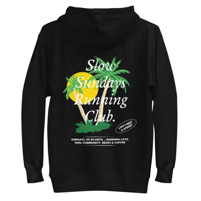 Anchor & Crew Black Palm Tree Slow Sundays Running Club Cotton Blend Hoodie - Men