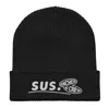 Anchor & Crew Black Sus Gen. Organic Cotton Embroidered Beanie - Men In Black
