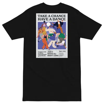 Anchor & Crew Black Take A Chance Have A Dance Disco! Oversized Cotton Embroidered T-shirt - Men
