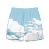 Anchor & Crew Blue Cloud Thoughts Pattern Recycled Fabric Swim Shorts - Men In Blue