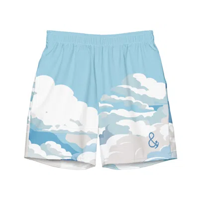 Anchor & Crew Blue Cloud Thoughts Pattern Recycled Fabric Swim Shorts - Men