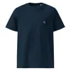 Anchor & Crew Blue French Navy Ampersand Signature Organic Cotton Embroidered T-shirt - Women In Blue
