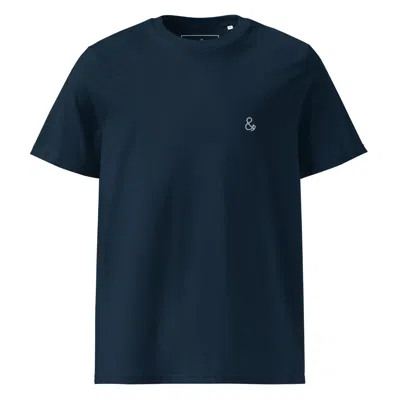 Anchor & Crew Blue French Navy Ampersand Signature Organic Cotton Embroidered T-shirt - Women