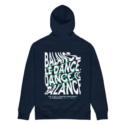 Anchor & Crew Blue French Navy Balance Le Dance Disco! Organic Cotton Embroidered Heavyweight Hoodie - Women