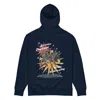 Anchor & Crew Blue French Navy If It's Nice Play It Twice Disco! Organic Cotton Embroidered Heavyweight Hoodie - W