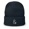 Anchor & Crew Blue Navy Ampersand Signature Embroidered Beanie - Women In Blue
