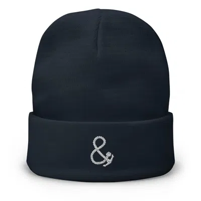Anchor & Crew Blue Navy Ampersand Signature Embroidered Beanie - Women