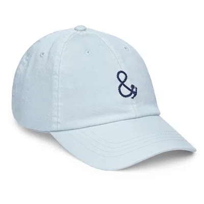 Anchor & Crew Blue Pastel Ampersand Signature Embroidered Chino Cap - Women