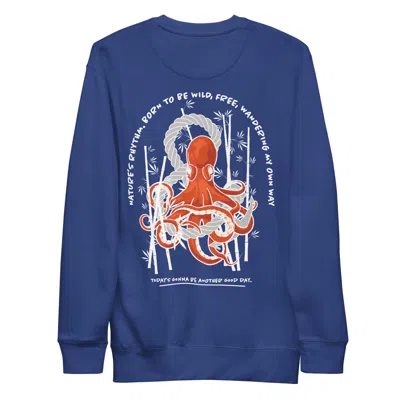 Anchor & Crew Blue Team Royal Octopus Another Good Day Cotton Blend Sweatshirt - Women
