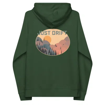 Anchor & Crew Bottle Green Just Drift. Seeker Organic Cotton Raglan Hoodie - Men