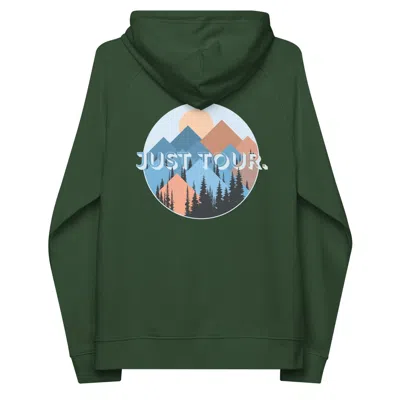 Anchor & Crew Bottle Green Just Tour. Seeker Organic Cotton Raglan Hoodie - Men