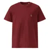 Anchor & Crew Burgundy Ampersand Signature Organic Cotton Embroidered T-shirt - Women In Red