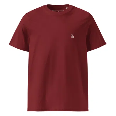 Anchor & Crew Burgundy Ampersand Signature Organic Cotton Embroidered T-shirt - Women In Red