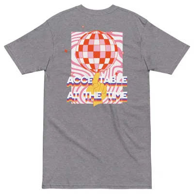Anchor & Crew Carbon Grey Acceptable At The Time Disco! Cotton Embroidered Oversized T-shirt - Men