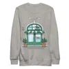 Anchor & Crew Carbon Grey Gustatory Coffee & Chats Cotton Blend Embroidered Sweatshirt - Women In Grey